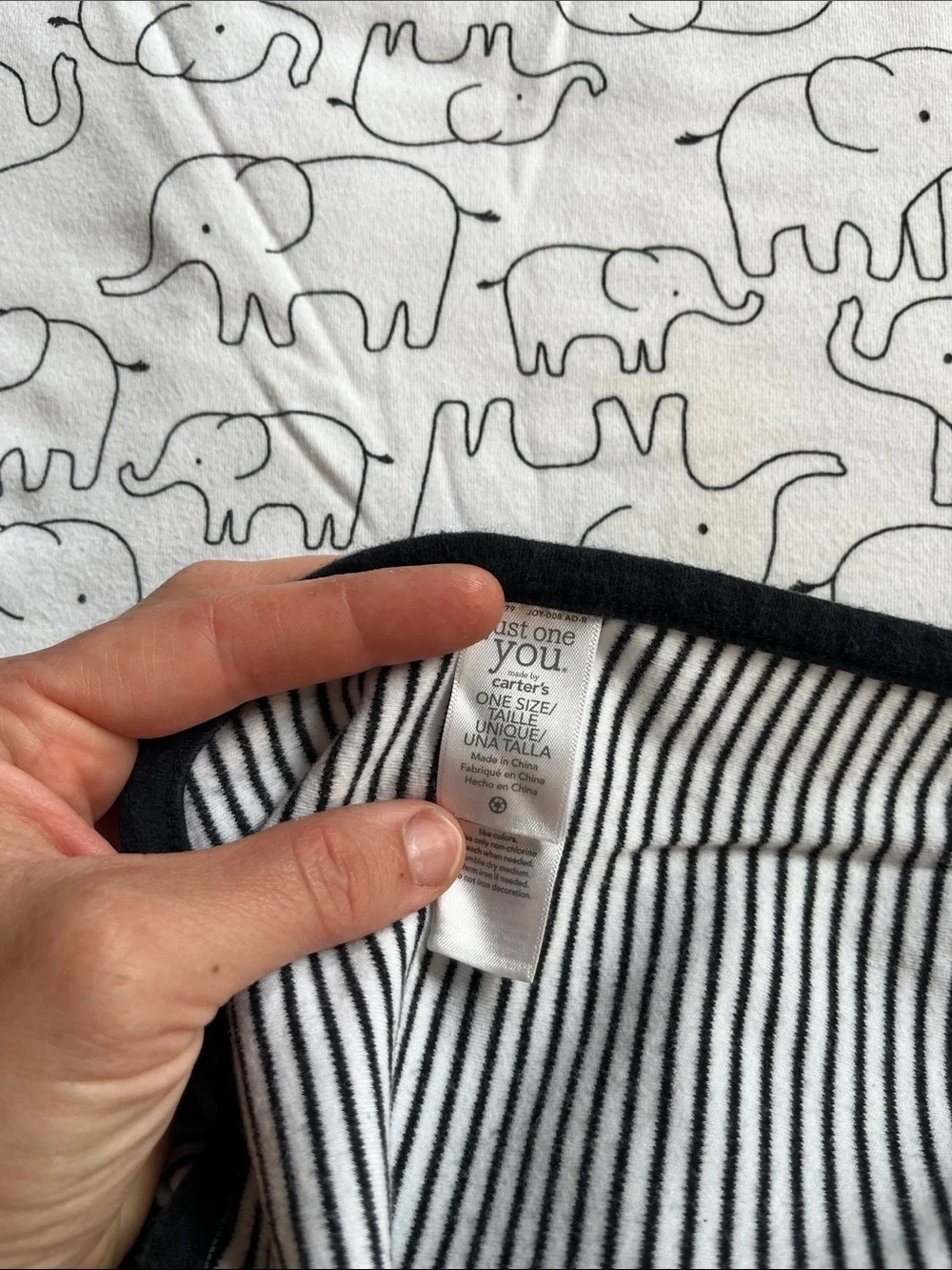 Baby Reversible Elephant & Stripe Blanket pair